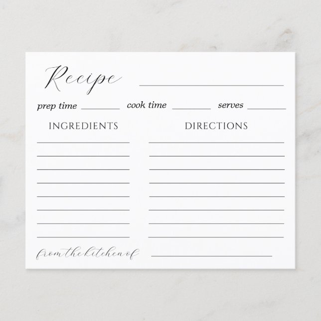 Blå Kinoserie-receptkort (Framsida)