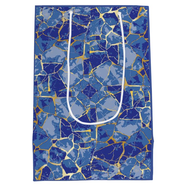 Blå Kintsugi Guldåder (Baksidan)