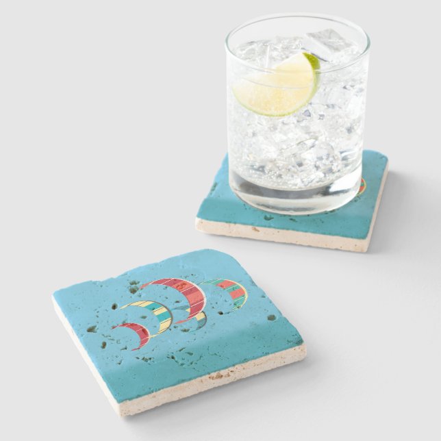 Blå kiteboarding Design Stone Underlägg (Sidan)