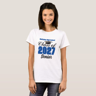 Blå klass 2027 gymnasieelever kvinnors t shirt