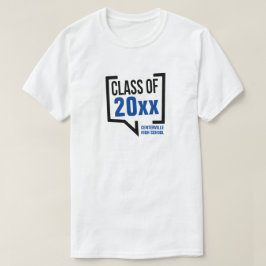 Blå klass års talbubbla t shirt
