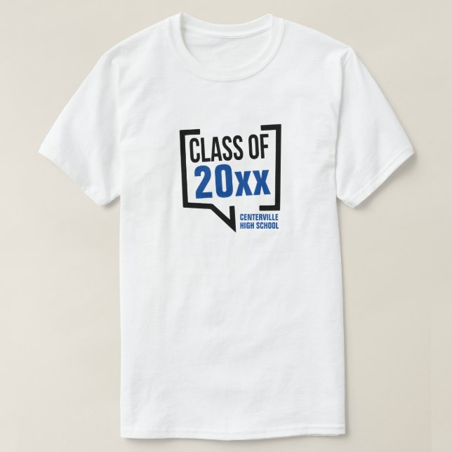 Blå klass års talbubbla t shirt (Design framsida)