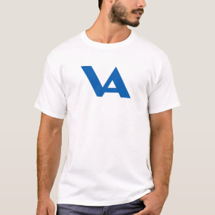 Blå Klassisk Minimal Bokstav VA Monogram T Shirt