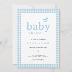 Blå Klassisk Randig Baby Shower-inbjudan Inbjudningar