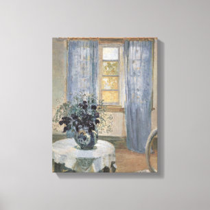 Blå Klematis i konstnärens ateljé, Anna Ancher Canvastryck