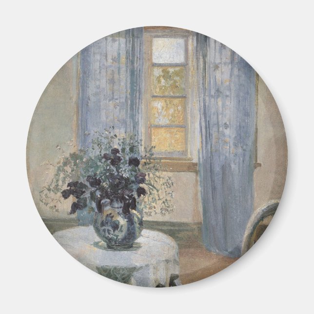 Blå Klematis i konstnärens ateljé, Anna Ancher Magnet (Framsidan)