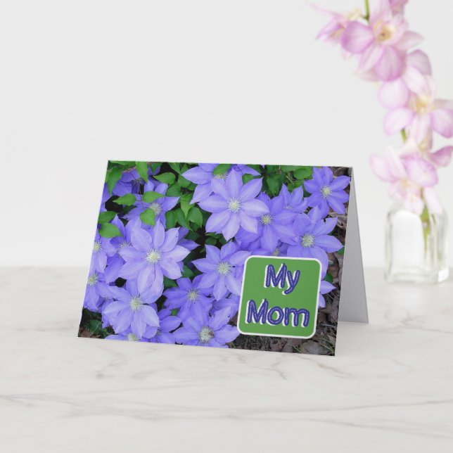 BLÅ KLEMATIS/MIN MAMMA/GLAD MORSDAG KORT (Orkide)