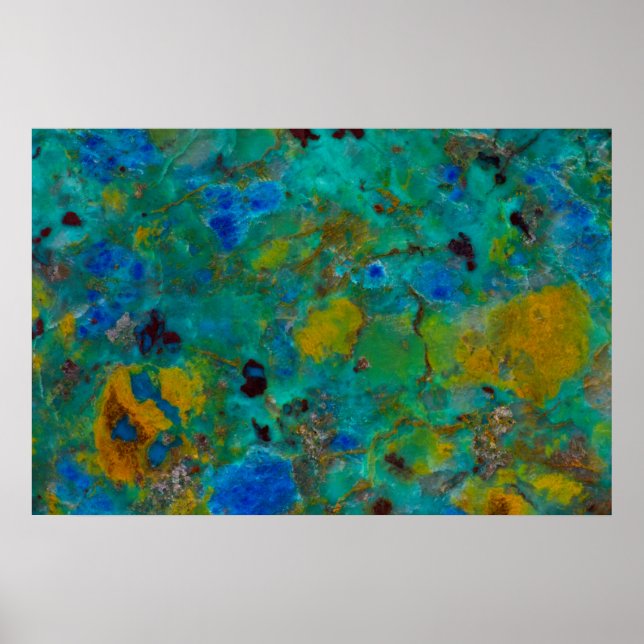 Blå Klipp Chrysocolla Poster (Framsidan)