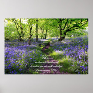 Blå klockor-skog, kristen poster, psalm 89 poster