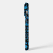Blå Klotter iphone 15 pro max fodral