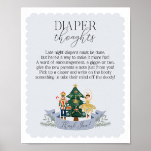 Blå knackare för babyduschdyner poster