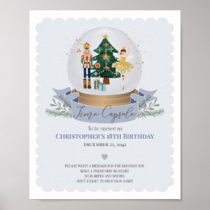 Blå knäckare-tids - kapselråd för födelsedag poster