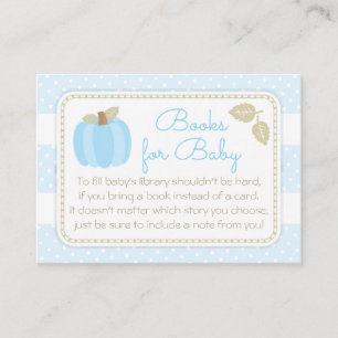 Blå knumpkin Baby Shower Ta med Bok Tilläggskort