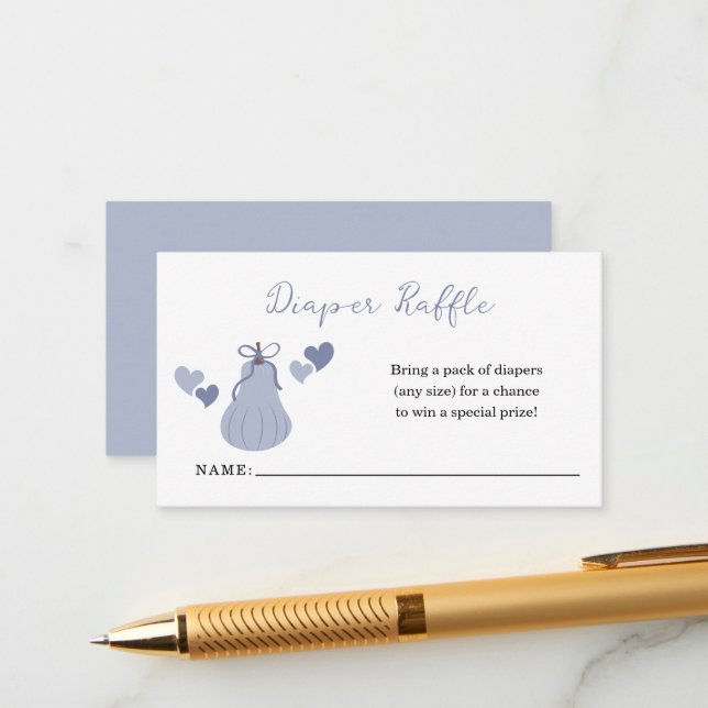 Blå knumpkin Bow Boy Shower Raffle Tilläggskort (Fram/Back In Situ)