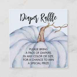 Blå knumpkin Boy Shower Raffle Tilläggskort