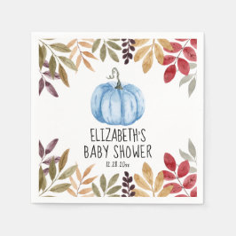 Blå knumpkin Fall Baby Shower Napkins Pappersservett