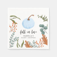 Blå knumpkin-fall i babyduschen Kärlek