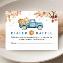 Blå knumpkin Lastbil Baby Shower Raffle
