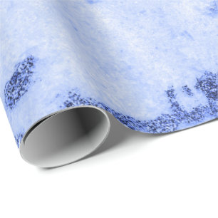Blå kobalt Grått White Marble Metall Monochromatic Presentpapper