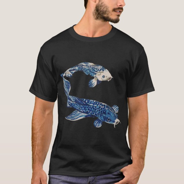 Blå Koi T Shirt (Framsida)