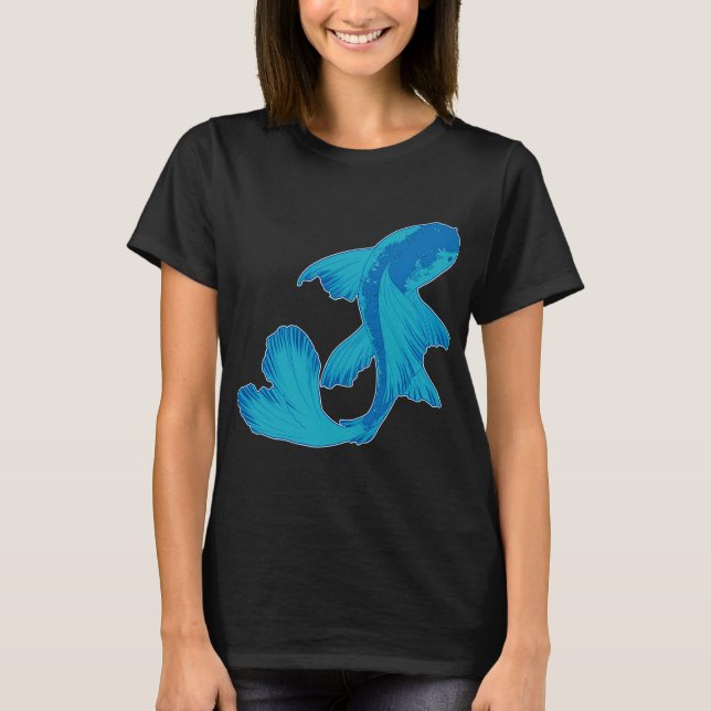 Blå Koi T Shirt (Framsida)