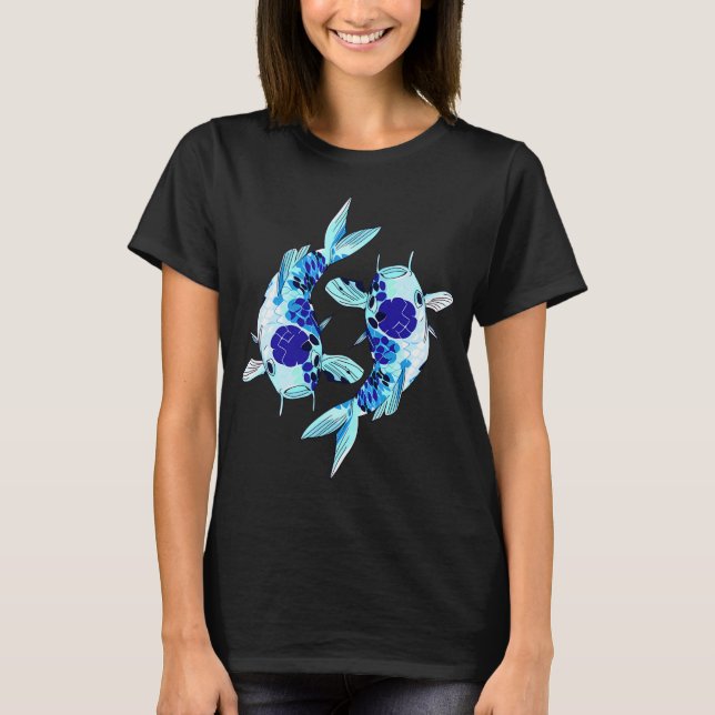 Blå Koi T Shirt (Framsida)