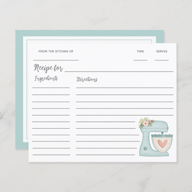 Blå köksställesmixerrecept (Fram/baksida)