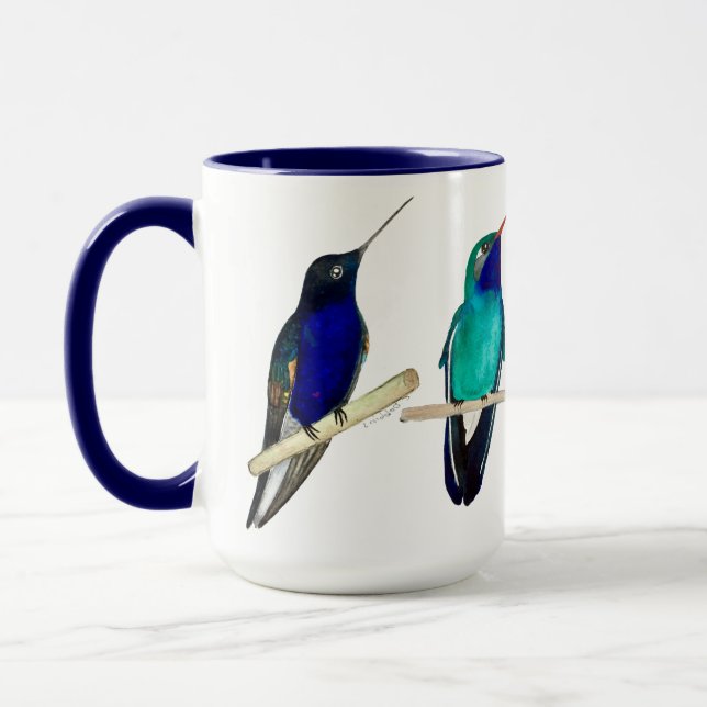 Blå Kolibrer Mugg (Vänster)