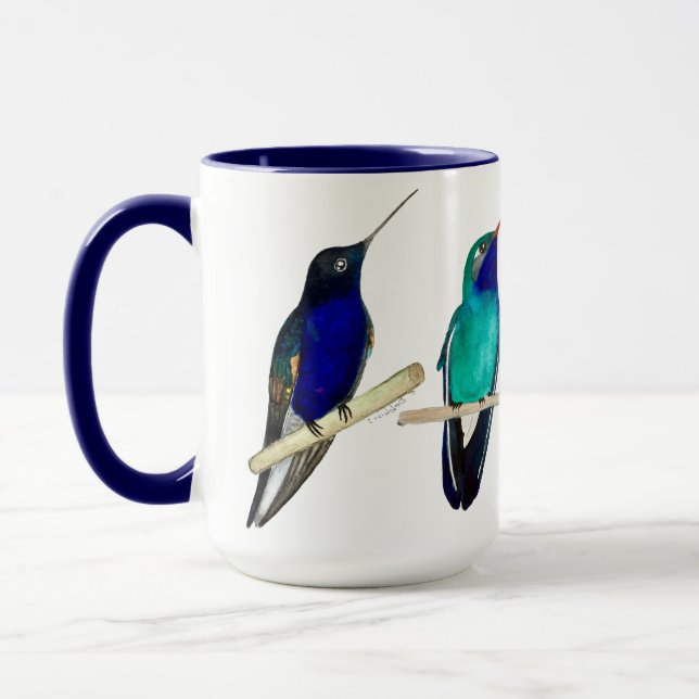Blå Kolibriskål Mugg (Vänster)