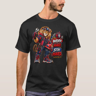 Blå kollaprestige Arbeta hårt, håll dig tuff på ar T Shirt