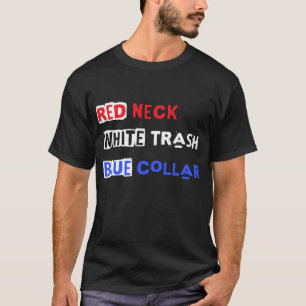 Blå kolonn Red Nacke White Sopor T Shirt
