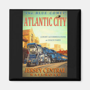 Blå komet Tåg-kvadratmagnet Magnet