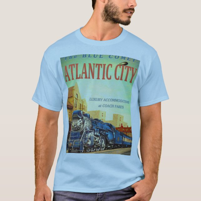 Blå komet Tåg Manar kryp T Shirt (Framsida)