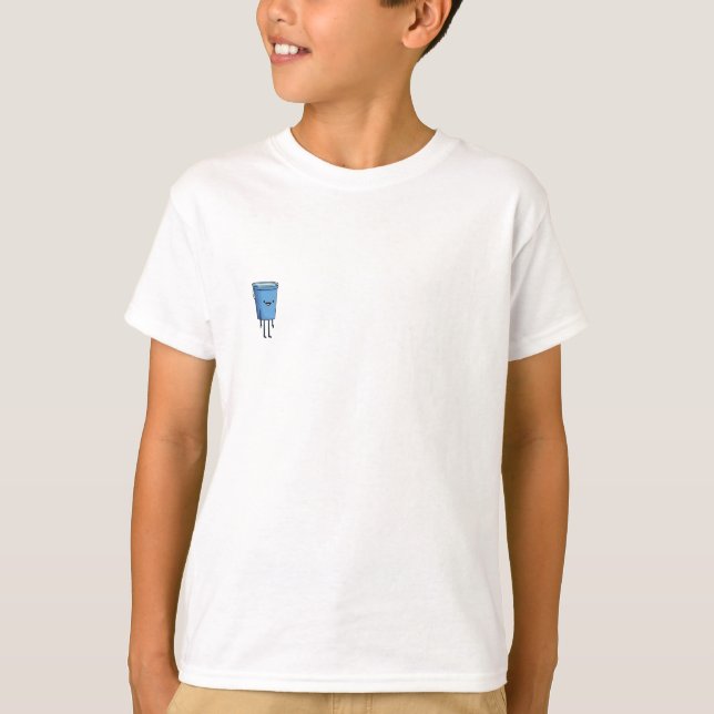 Blå kopp gångkaraktär för barn t shirt (Framsida)