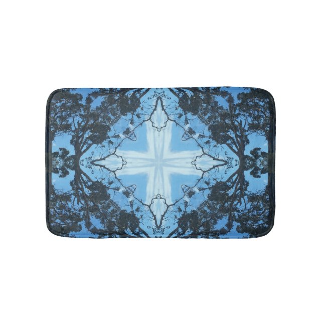 Blå Kor naturen Mönster Bath Mat Badrumsmatta (Framsidan)