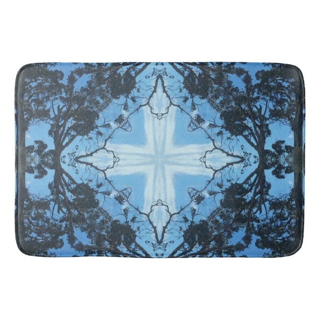 Blå Kor naturen Mönster Bath Mat Large Badrumsmatta (Framsidan)