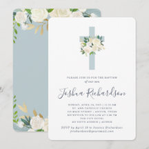 Blå Kor och vita blommor| Pojkbaptism