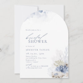 Blå korall och stranden på stranden, temat Möhippa Inbjudningar