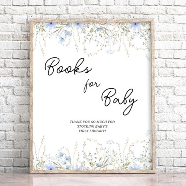 Blå kornblommans babyskor Bokar för Baby Poster (Skapare uppladdad)