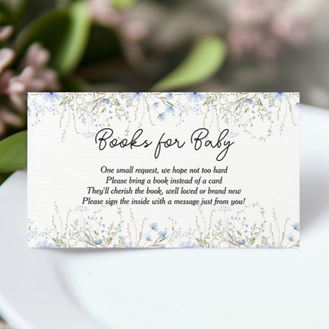 Blå kornblommans babyskor Bokar för Baby Tilläggskort (Skapare uppladdad)