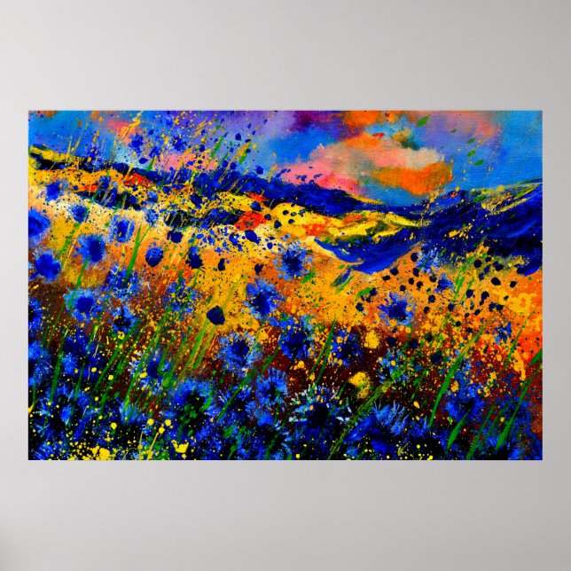 blå kornblommor 0746 poster (Framsidan)