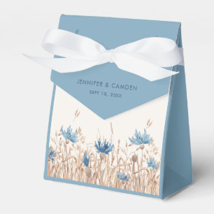 Blå kornblommor och vete Fält Cream Bröllop Presentaskar