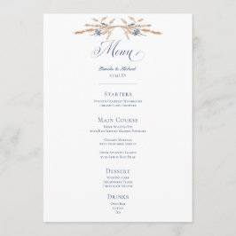 Blå kornblommor och vete i Bröllop Meny