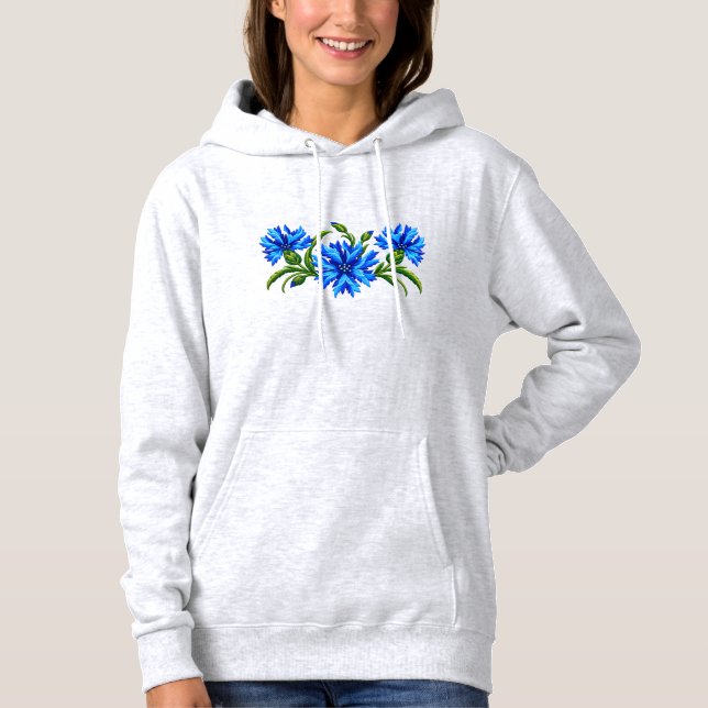 Blå Kornblommor  T Shirt (Framsida)