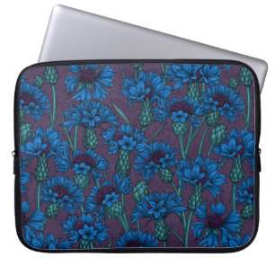 Blå kornblommor, vild blommor laptop fodral