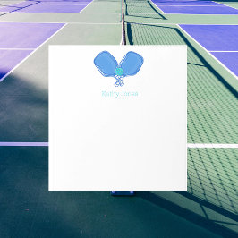 Blå korsade Pickleball-paddlar & Boll Anpassad Anteckningsblock