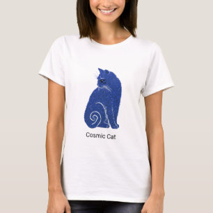 Blå Kosmisk Katt T Shirt