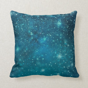 Blå kosmisk rymdlig stjärnhimmel kudde