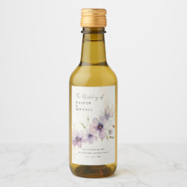 Blå kosmos blommor personlig bröllop vinetikett