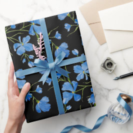 Blå Kosmosblommor Presentpapper